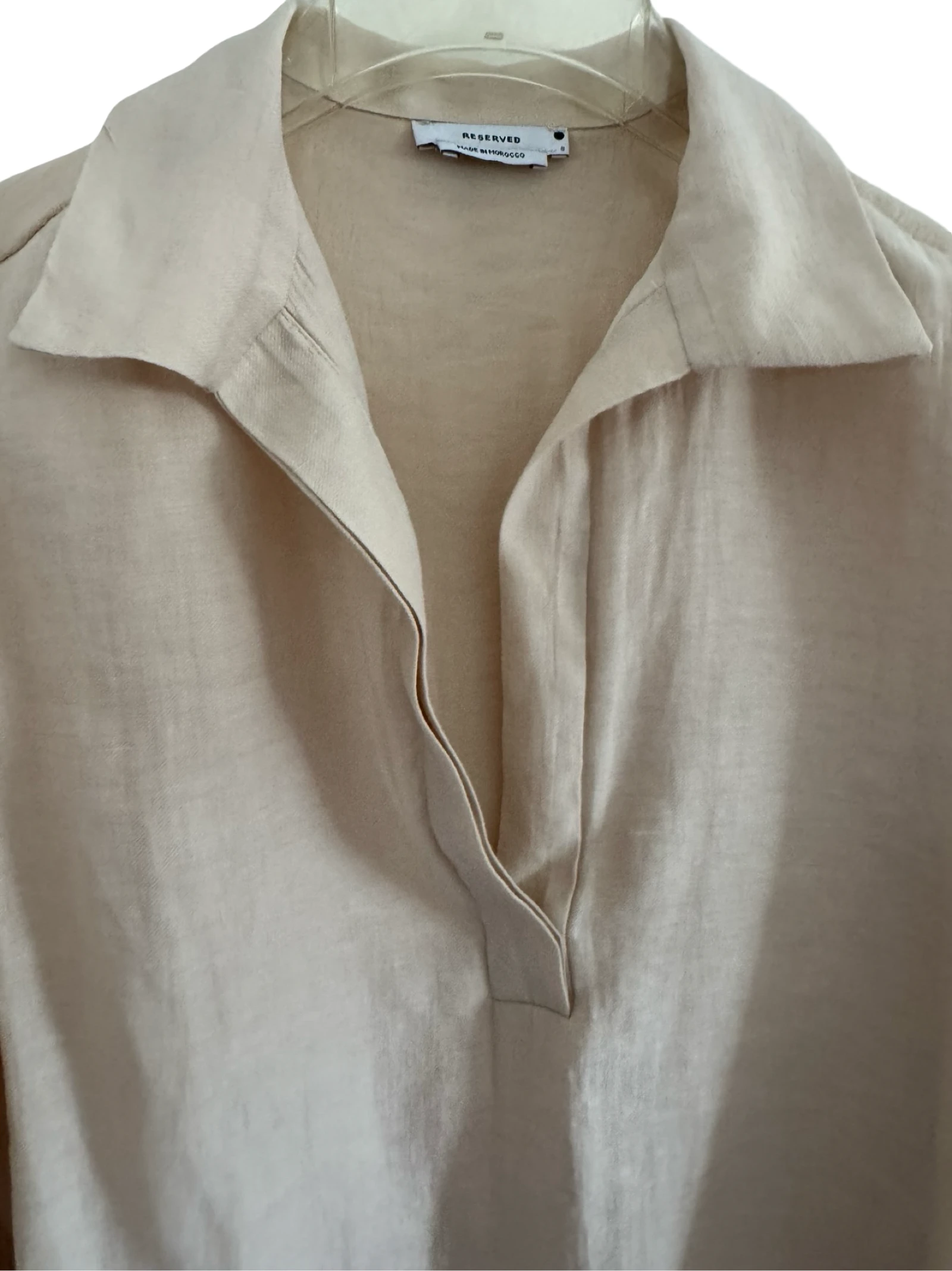 Blusa de mezcla de lino beige de Reserved, talla S, holgada – photo 7